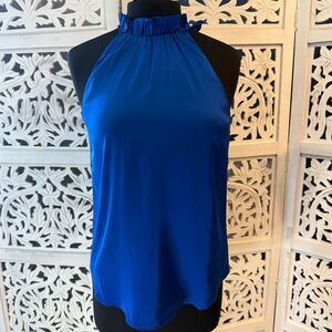 Woman Bright Blue White House Black Market WHBM Size 4 New With Tags Top